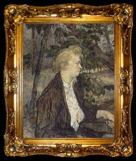 framed  Henri de toulouse-lautrec Woman Seated in a Garden, ta009-2